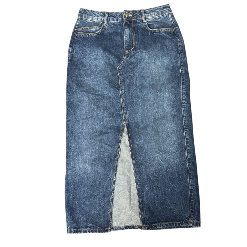 Zara Blue Denim Skirt Minimalist Size Small